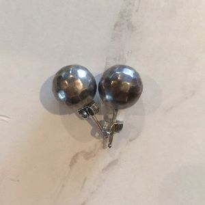 Silpada silver bead ball earrings